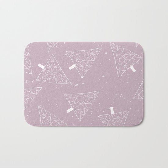 Christmas Trees Pink Bath Mat