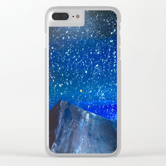 Moon Rising as an orange dot in the Great Sand Dunes National Park, USA travel Clear iPhone Case