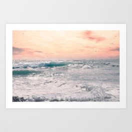 Apricot Art Print | Peachysky, Oceanfront, Photo, Sunsetbeach, Nautical, Oceanphotography, Beachvibes, Tropicalbeach, Seaside, Coastalphotography 