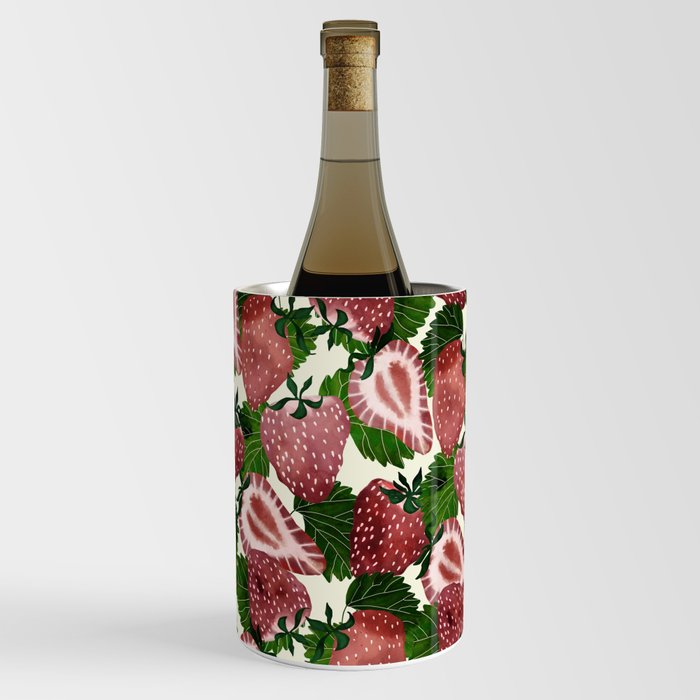 strawberry watercolor Wine Chiller