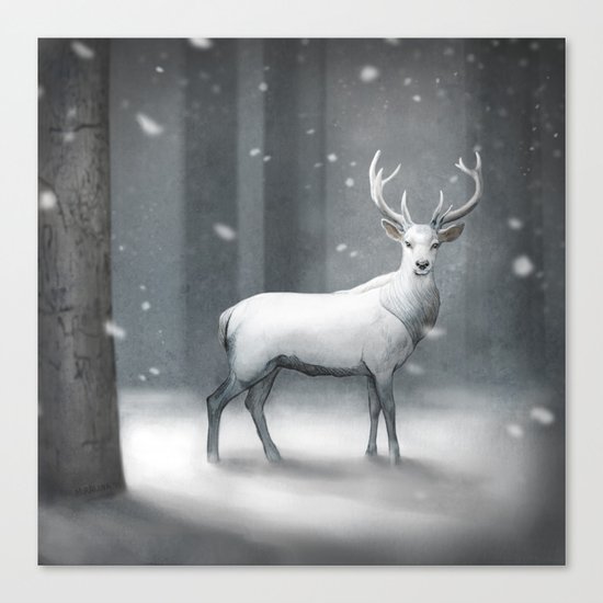 White Stag Canvas Print