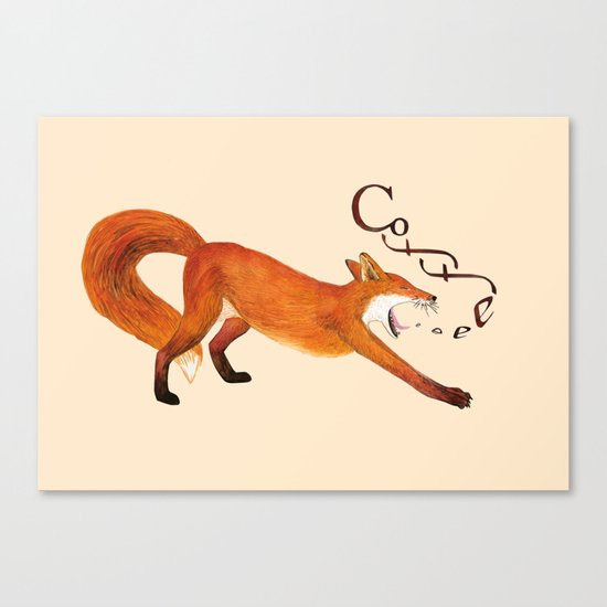 Coffee Fox Canvas Print