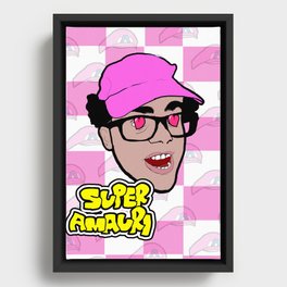 Odd & Lovely Cartoon of 'Super Amauri' The Comedian Fan Art Framed Canvas