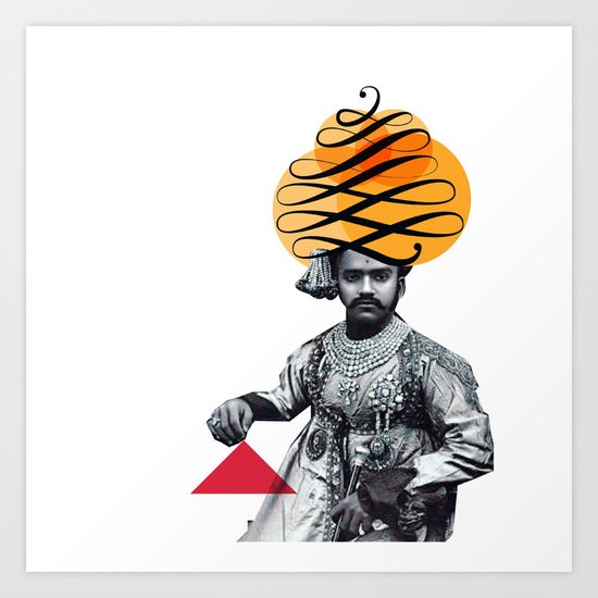 Lettering is a Maharaja's turban Art Print