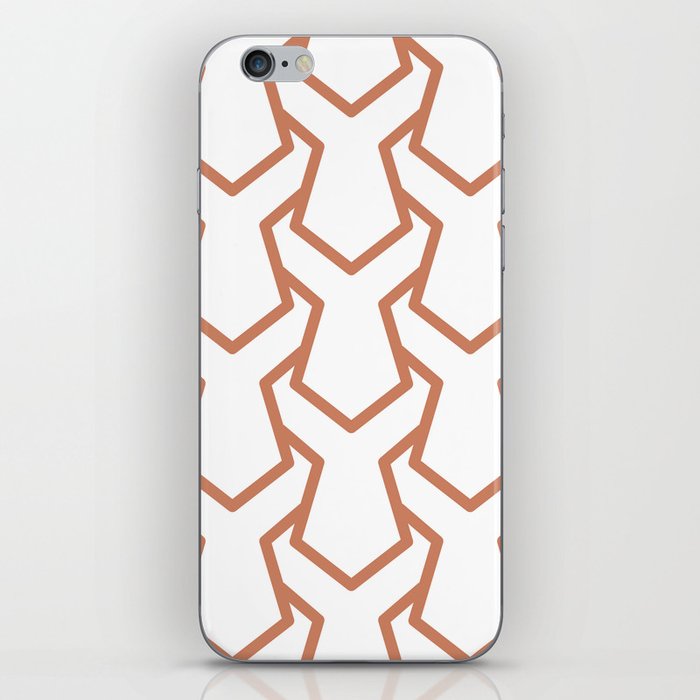 Pink and White Tessellation Line Pattern 11 Pairs Dulux 2022 Popular Colour Treasured Coral iPhone Skin
