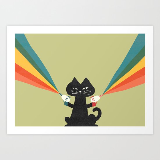 Ray Gun Cat Art Print By Budikwan Society6