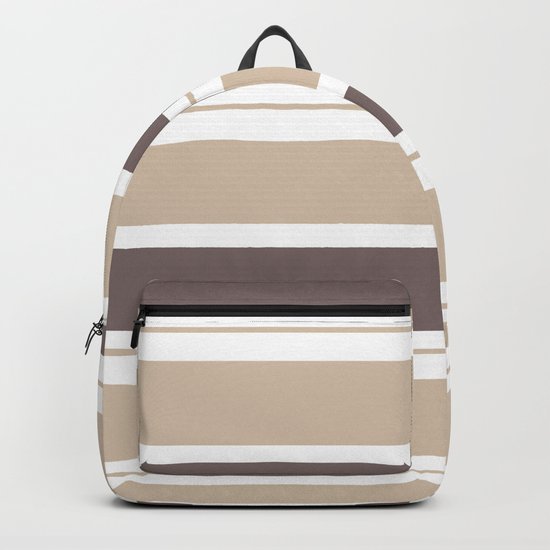 Caffeinated Tones Horizontal Striped Backpack