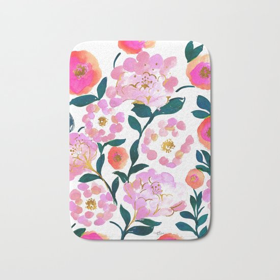 Pretty Pink Flora Bath Mat