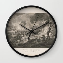 Bataille de fleurus. Jourdan-26 Juin 1794, Vintage Print Wall Clock