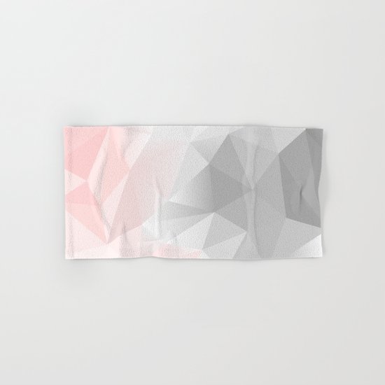 pink and gray geometric low poly background Hand & Bath Towel