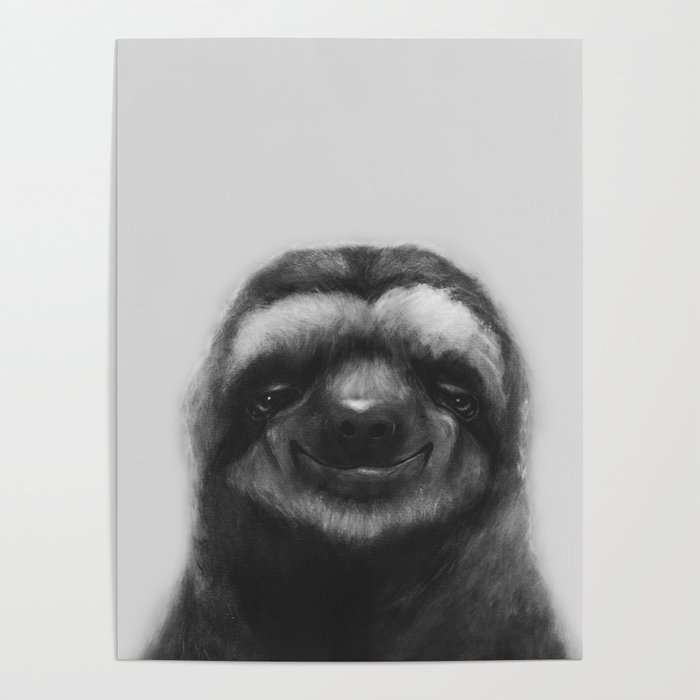 Sloth #1 (B&W) Poster