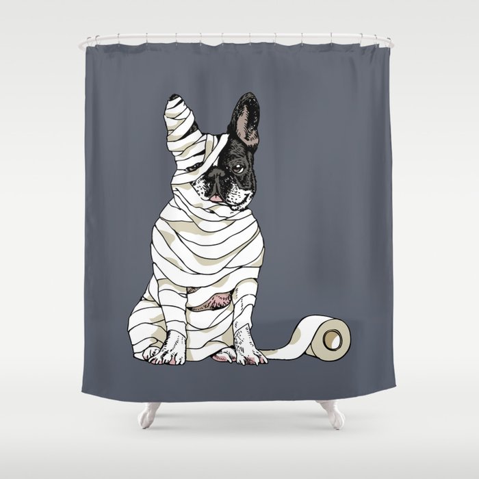 Mummy French Bulldog Shower Curtain