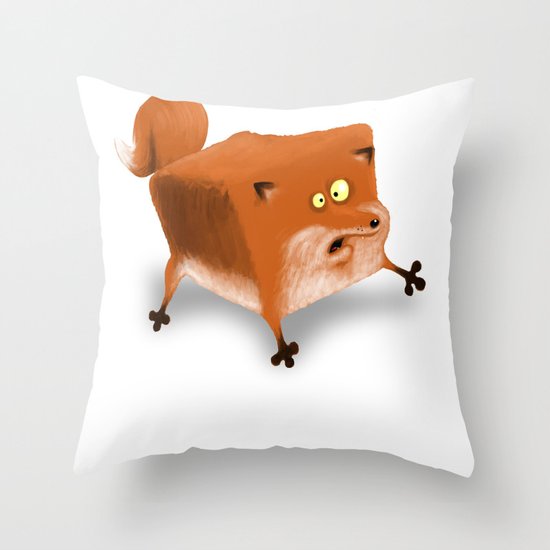 Box in a Fox Throw Pillow