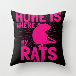 Funny Fancy Rat Saying | Vintage Pet Rat Owner | Retro Rats Throw Pillow