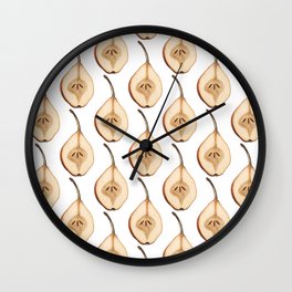 Shout Out to All the Pear on White Wall Clock
