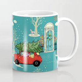 WEIMS IN MINIS Coffee Mug | Animal, Holidays, Ink, Painting, Snow, Seasonal, Watercolor, Art, Pets, Minicars 