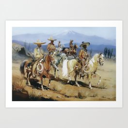 Five Vaqueros on Horseback by Edward Borein Art Print