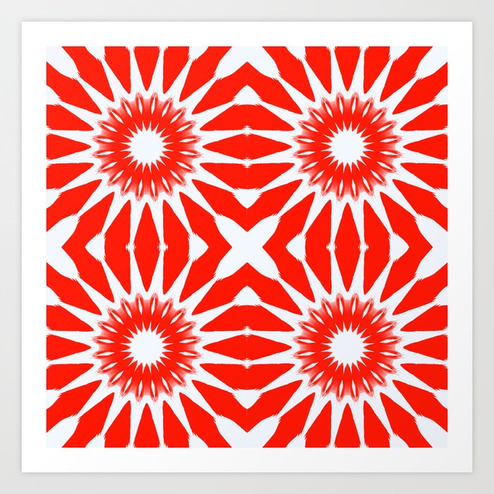 Red Pinwheel Flowers Art Print By Vintageby2sweet Society6