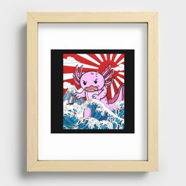 Japanese Kaiju Axolotl Anime Manga kawaii otaku Recessed Framed Print