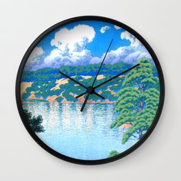 Karasu Marsh, Akita by Hasui Kawase Wall Clock