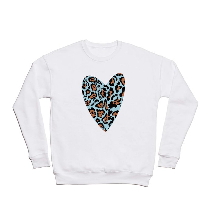 Leopard heart blue Crewneck Sweatshirt