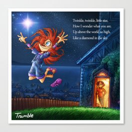 "Twinkle Twinkle" Page Sample (Mother Goose Retold, Trumble Book) Canvas Print