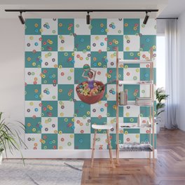 Cereal Bathing Beauty Pattern (blue) Wall Mural