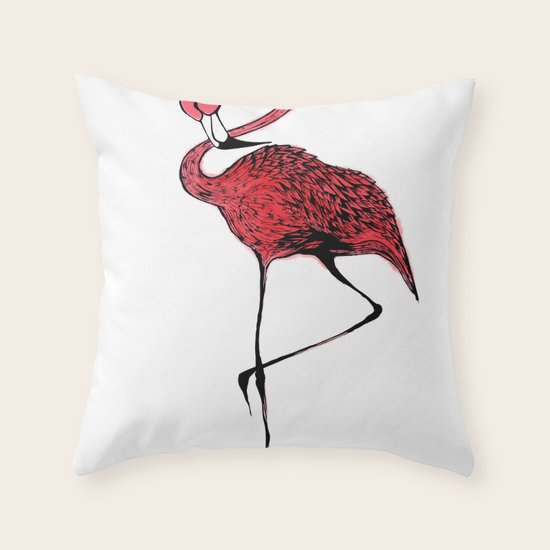 Mr. Flamingo Throw Pillow