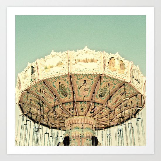 Fair Ride in Aqua Art Print