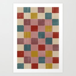 Colorful Checker Art Print