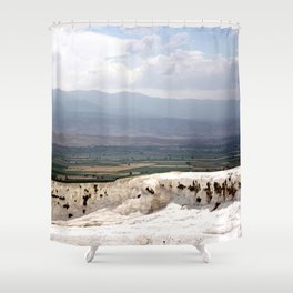 The Edge Of The Cotton Castle Pamukkale Photograph Shower Curtain