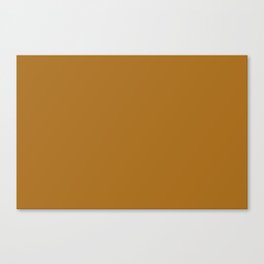 Dark Brown Solid Color Pairs Pantone Buckthorn Brown 18-0935 TCX - Shades of Orange Hues Canvas Print