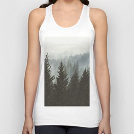 Forest Fog Mountain IV - Wanderlust Nature Photography Tank Top