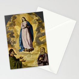 The Immaculate Conception with Saint Joachim and Saint Anne by Francisco de Zurbaran Stationery Card