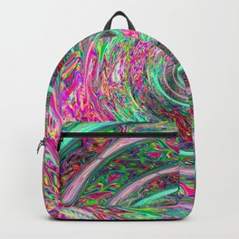 Mr Green & Miss Pink Backpack | Limegreen, Geometric, Pattern, Greenandpink, Key2Myart, Circles, Psychedelic, Digital, Digitalart, Hotpink 
