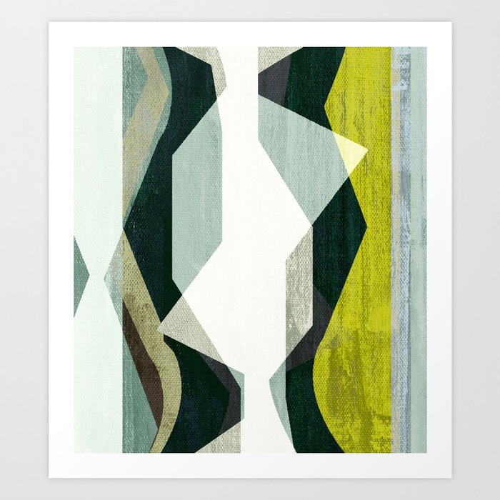 Modern Mid Century Graphic Art Neutral Colors Geometric Art