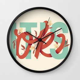 It's Ok 002 Wall Clock | Handwritten, Drawing, Typographic, Lettering, Decorative, Decoration, Itsok, Typography, Handlettering, Modern 