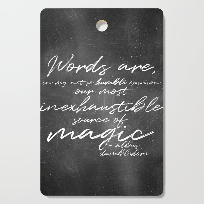 Words Are Magic (Dark) Cutting Board