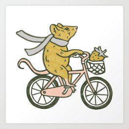 Mouse Biking Art Print