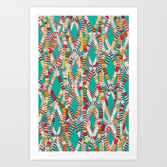 knot drop turquoise Art Print