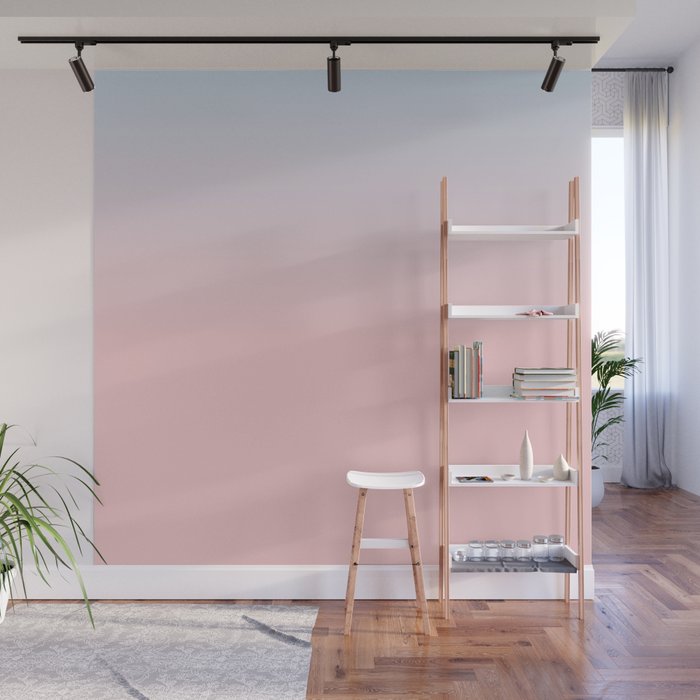 Pink Quartz modern abstract pink & blue color gradient pattern Wall Mural