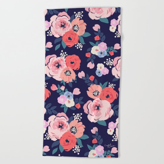 Aurora Floral Beach Towel