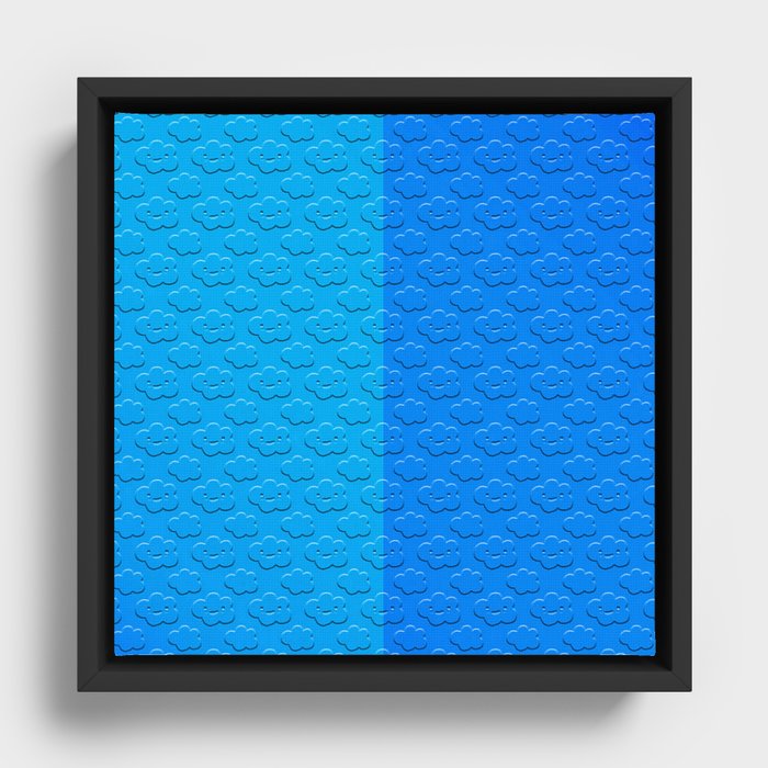 Blue Smile of the Sky Texture Collection Framed Canvas
