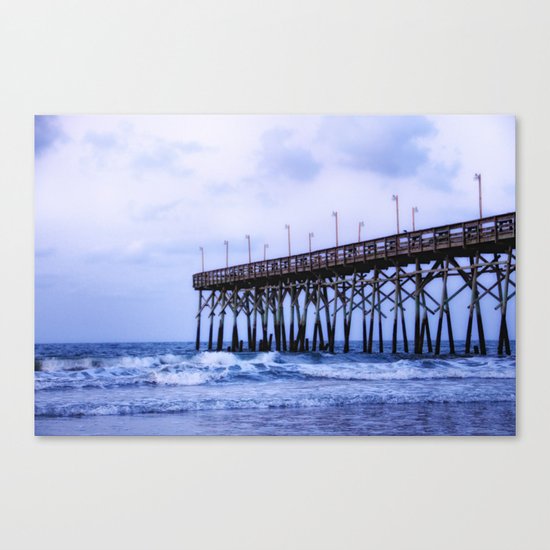 Waves against the Pier Canvas Print