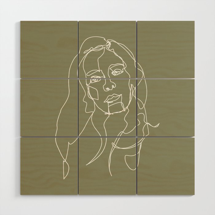 LINE ART FEMALE PORTRAITS II-III-X Wood Wall Art