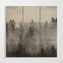 Black and White Forest Abstract Wood Wall Art