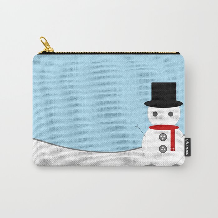 Snow Man With Blue Background Carry-All Pouch