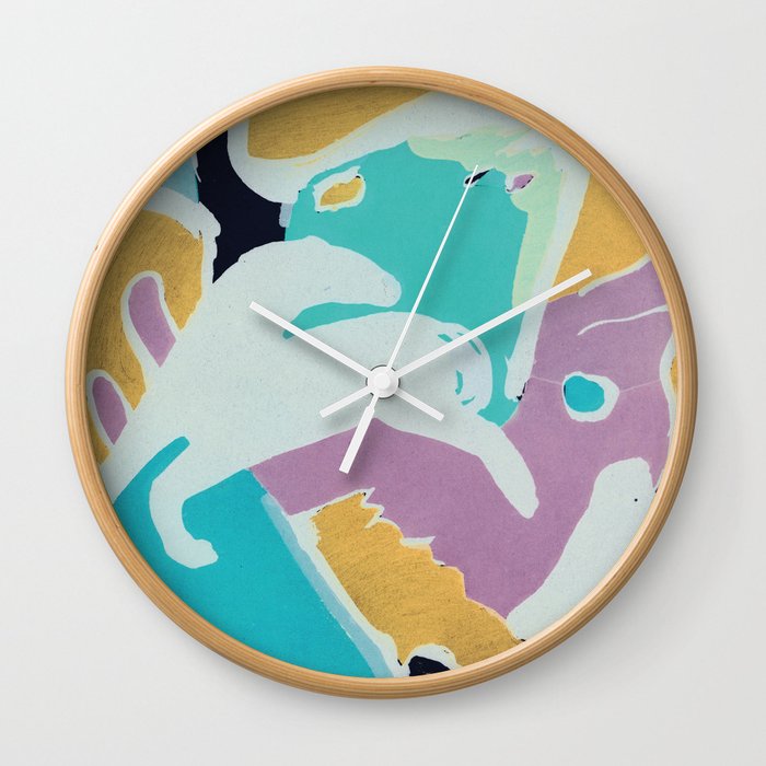 fine art abstract design multicolours Wall Clock