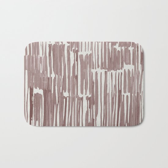 Simply Bamboo Brushstroke Red Earth on Lunar Gray Bath Mat