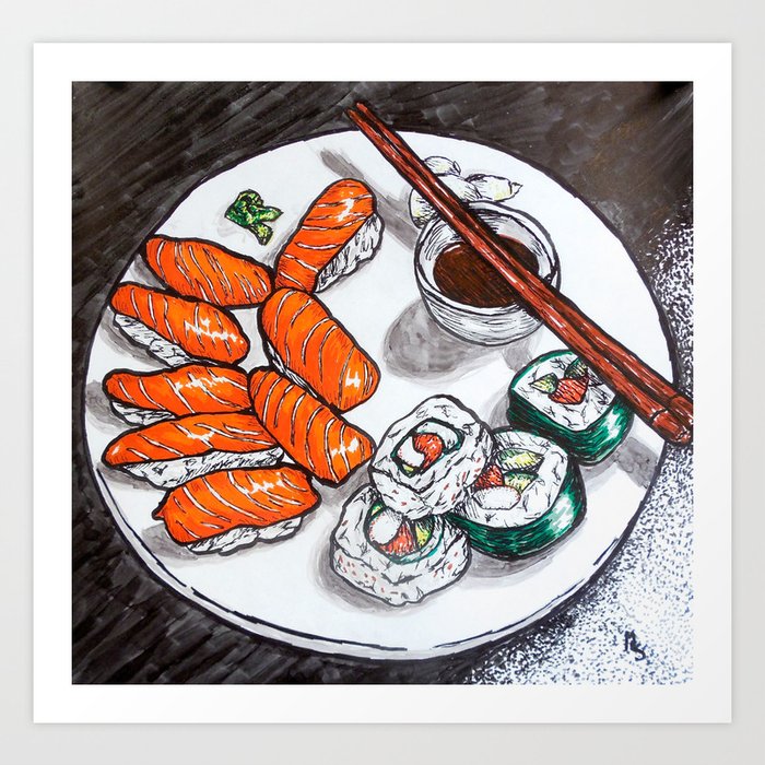 Sushi Sashimi Set Art: Canvas Prints, Frames & Posters